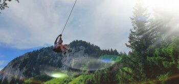 Randonnée Tyroliennes accès au col de l’aulp avec 2 tyroliennes à 10h30 descente en début d’après-midi en 3 tyroliennes